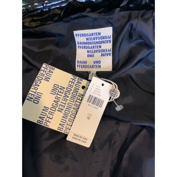 Baum Und Pferdgarten Black Vegan Pleather Cropped Jacket Blazer Size M NWT! $259 - Picture 5 of 5